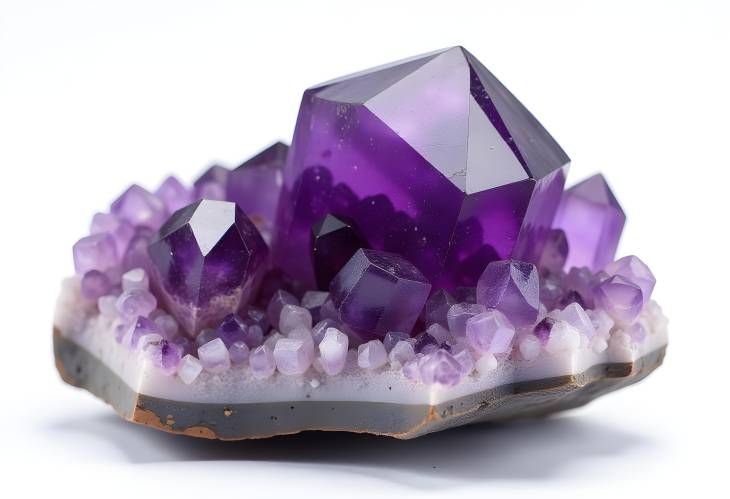 Elegant Crystals Macro Shot of Rough Amethyst